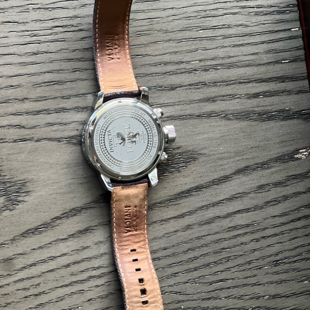 Invicta Chronograph with Silver Dial and Black Strap - Picture 2 of 2